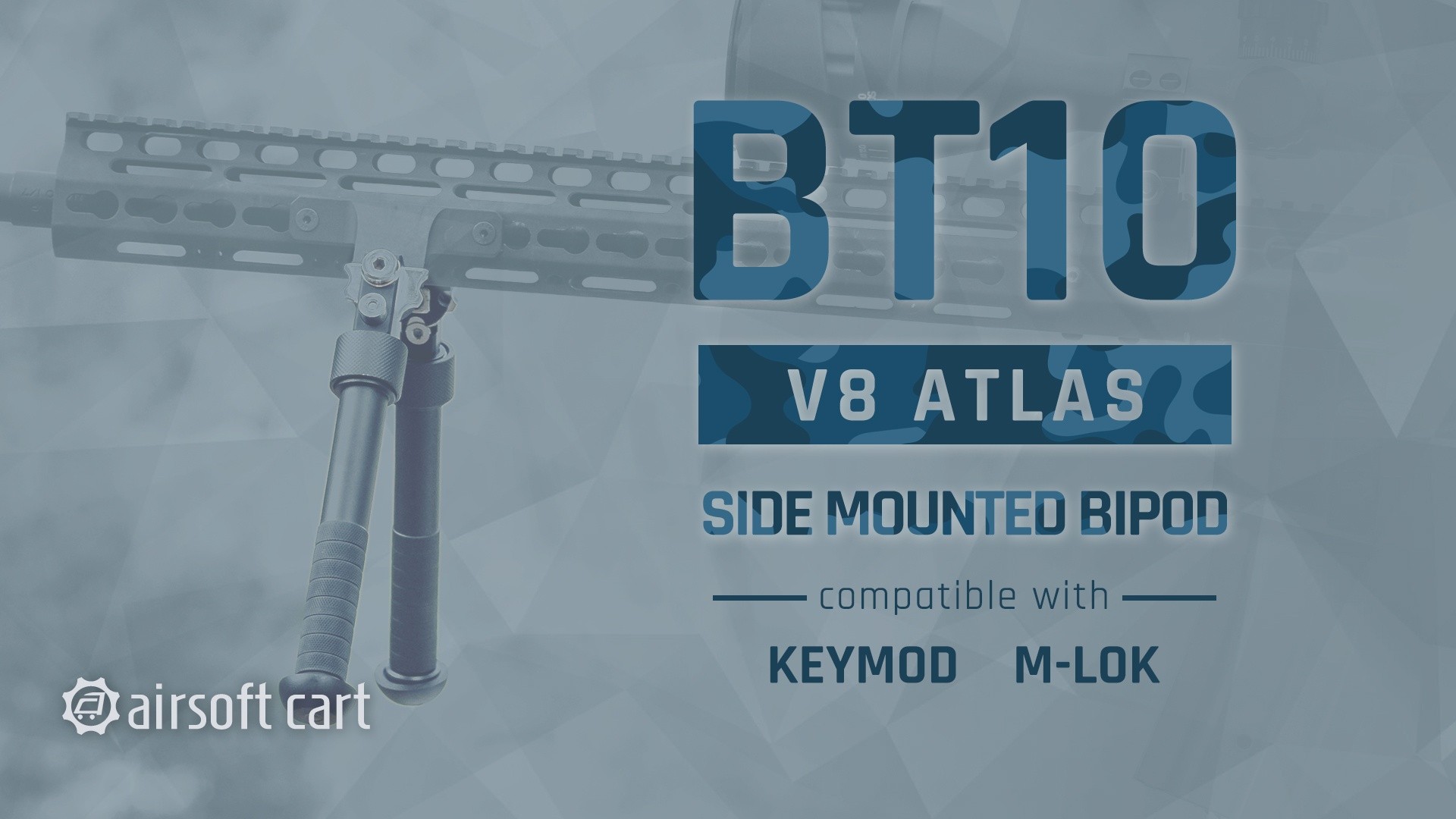 Bipods compatible with KeyMod and M-LOK